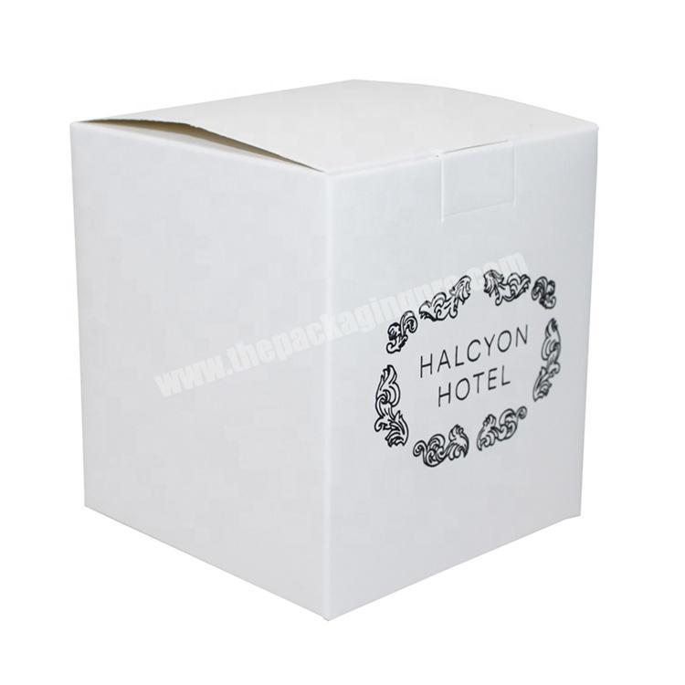 Custom gold stamp white luxury round foldable  gift scent jar candle packaging box