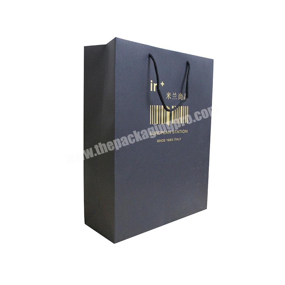Custom Gold Stamping Rope Handle Paper Hand Bag
