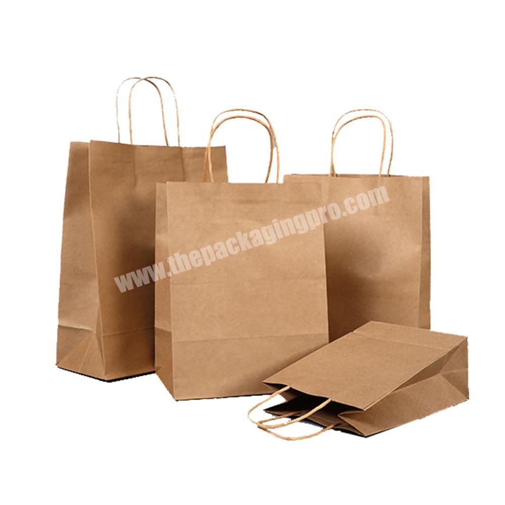 Custom grocery stand up pouch kraft paper shopping bag with handle
