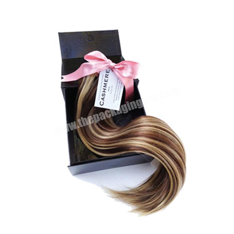 custom hair extension packaging box with satin