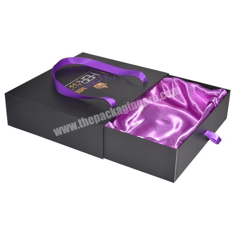 Custom Hair Packaging Drawer Gift Boxes With Satin Inside