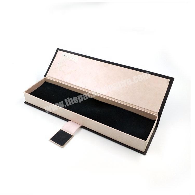 Custom Handmade Eco Friendly Black Paper Packing Chellshell Magnetic Jewelry Gift Box