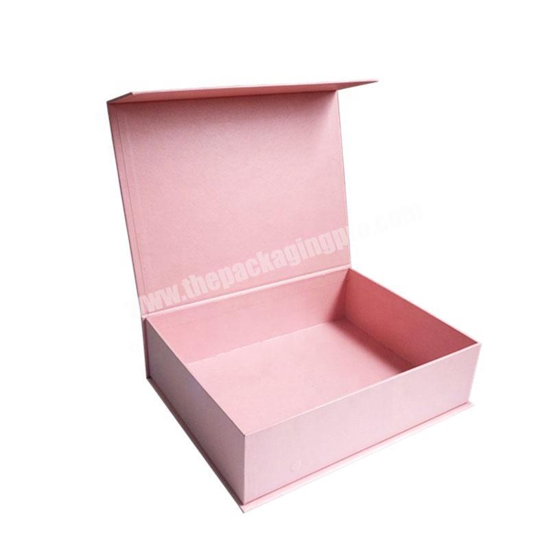 Custom Handmade Pink Paper Cardboard Magnetic Flip Top Gift Box Packing For Cosmetic Packaging Containers