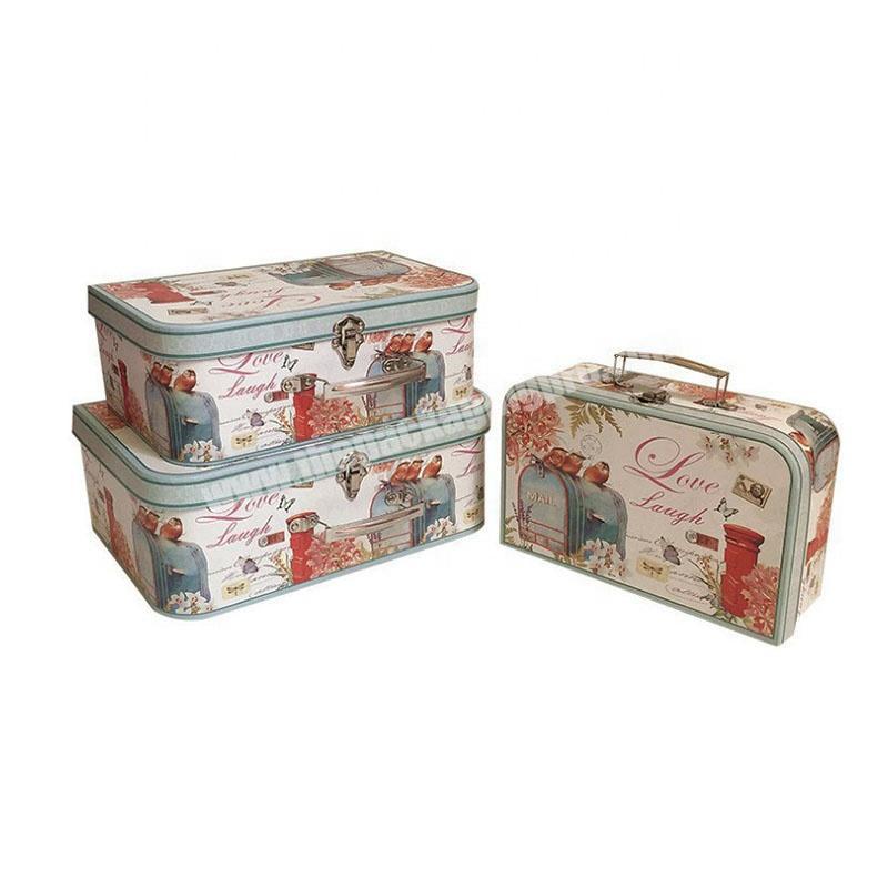 Custom Handmade Vintage Suitcase Cardboard  Toy Candy Clothing Storage Suitcase Boxes For Kids