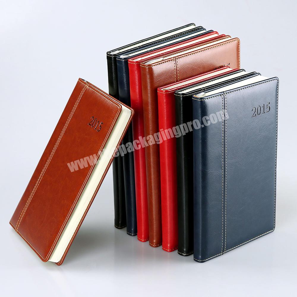 Custom Hardcover A5 Pu Leather Office Note Book Undated Lined Paper Notebook Factory