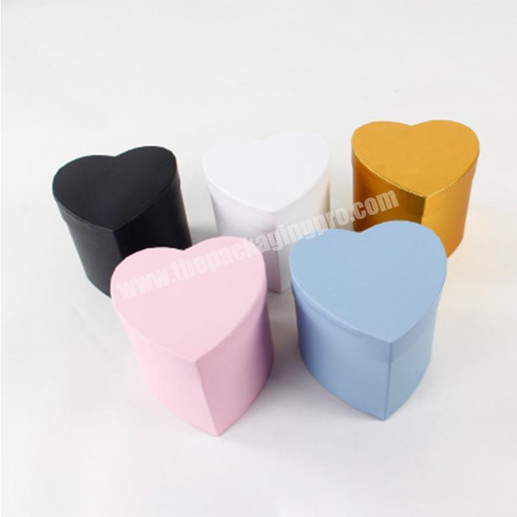 custom heart shaped gift hat box fresh flower packaging gold rose box