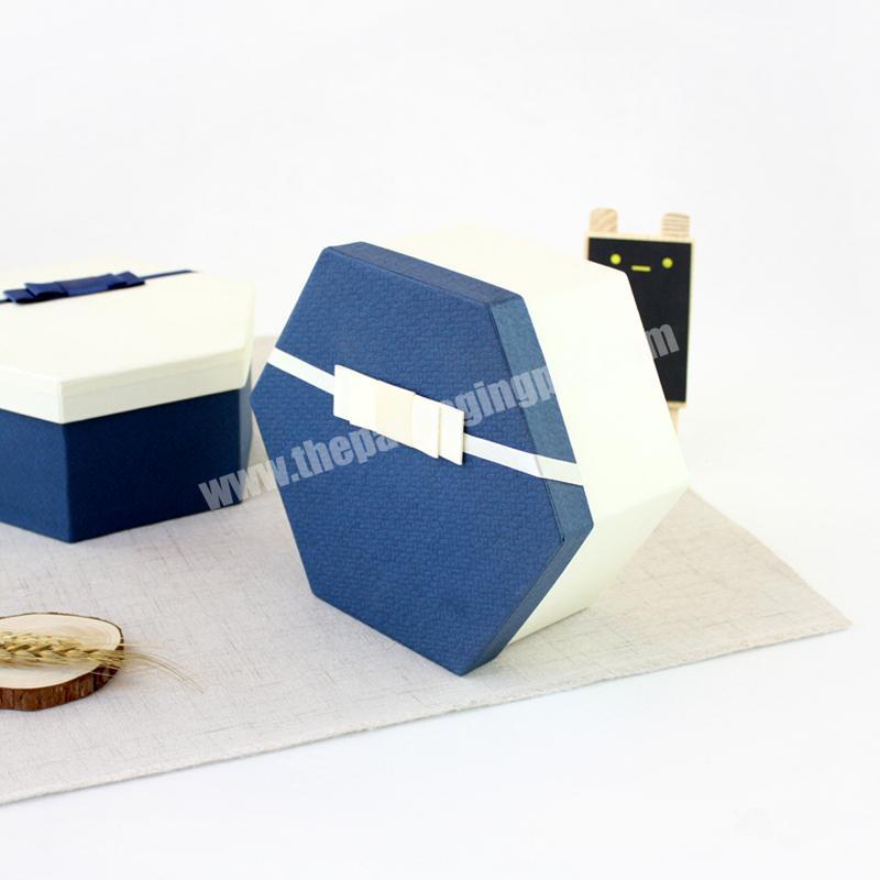 Custom Hexagon Polygon Luxury rigid chocolate color cardboard packaging gift box retail eco friendly