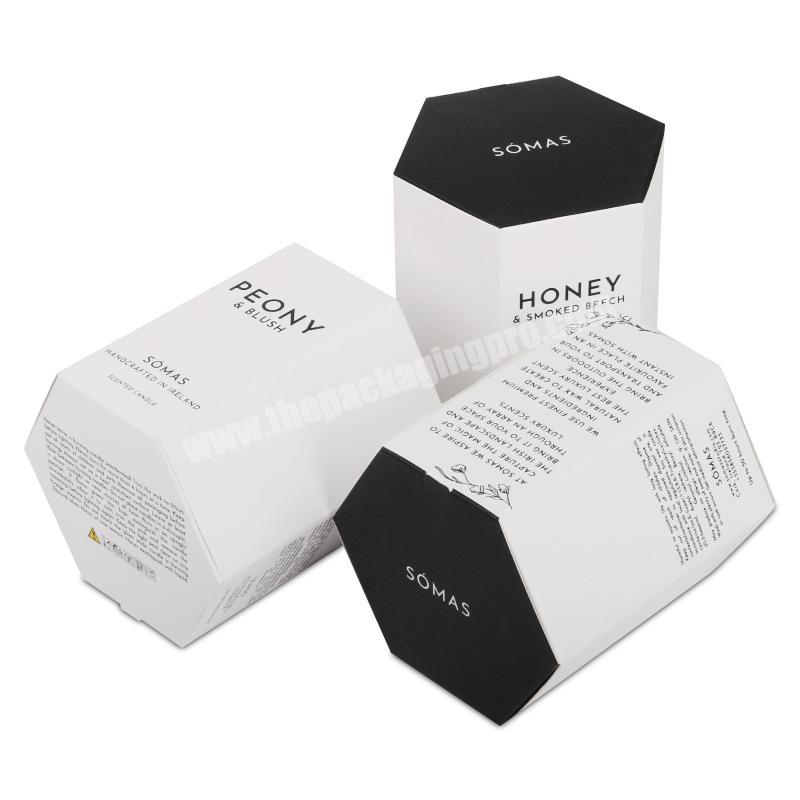 custom hexagon shape paper box for single honey jar bottle packaging
