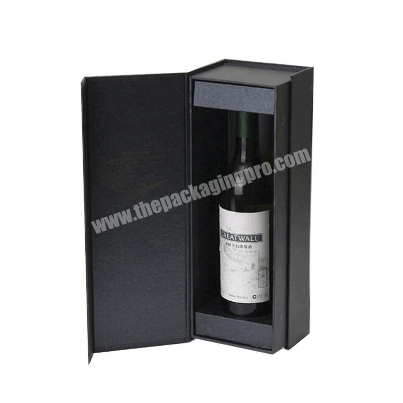 Custom high end paper box magnetic red wine packing gift box