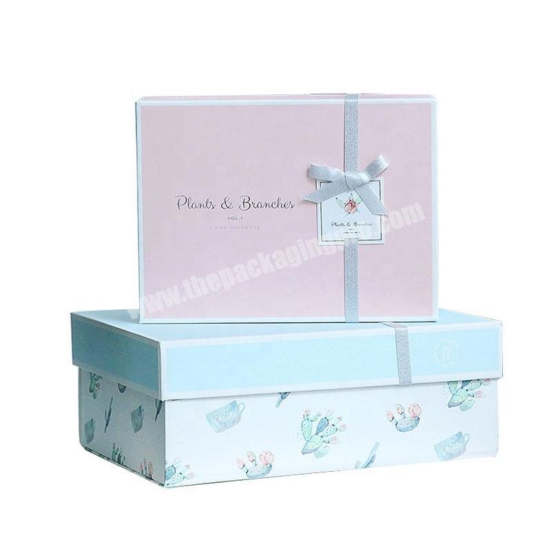 Custom High End Rectangle Heaven And Earth Cover Packing Leather Shoes Boxes For Shop