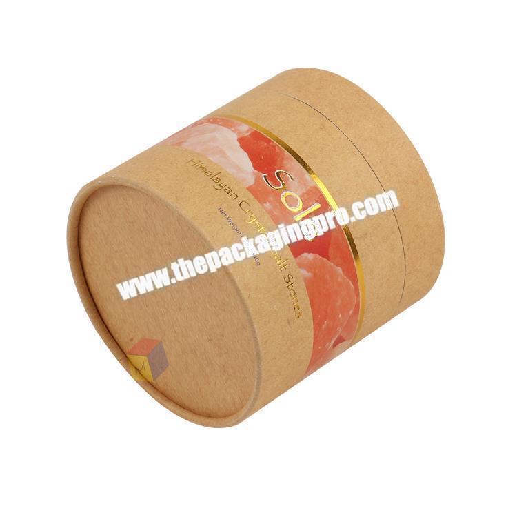 custom high end recyclable brown kraft packaging boxes round
