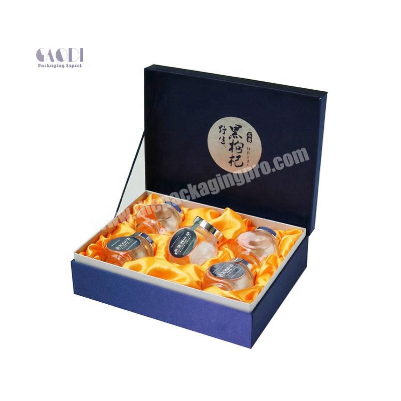 Custom High Grade Cardboard Clamshell Book Shape Saffron Honey Bottles Packaging Paper Gift Box With Magnet