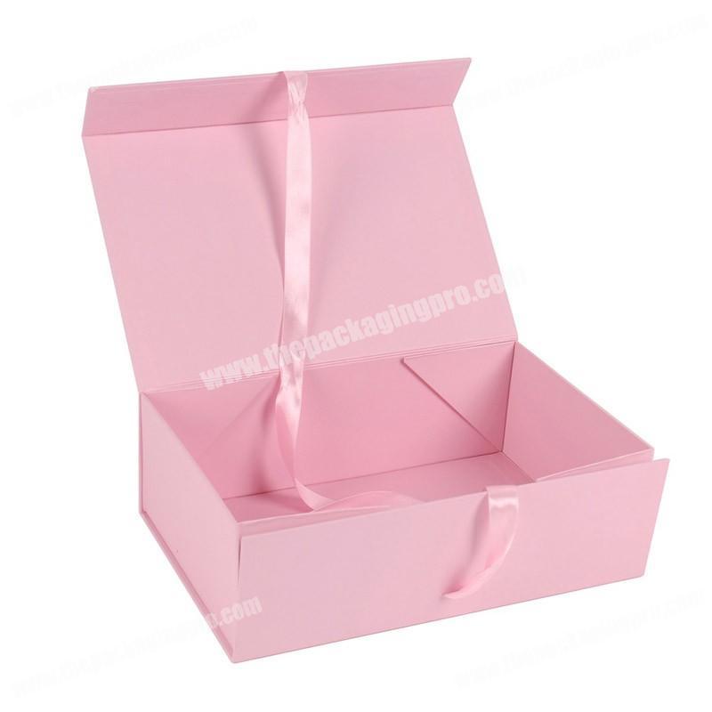 Custom high grade pink cardboard clothing gift box