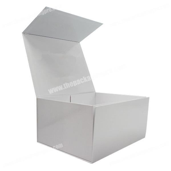 Custom high grade rigid cardboard paper white foldable packaging box
