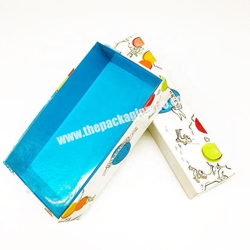 Custom High Quality Cardboard Macaron Packaging Candy Paper Gift Box With PVC Lid