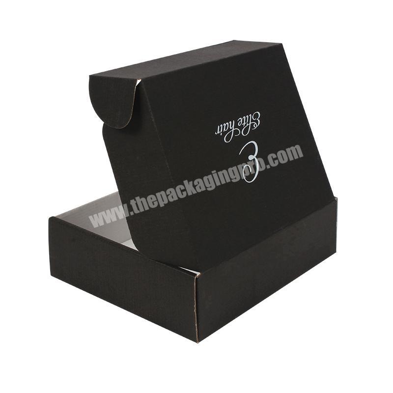 Custom high quality corrugated cardboard box black tuck top box for shipping