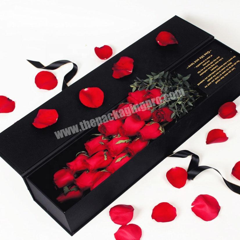 Custom High Quality Flip Top Cardboard BoxOnline Florist Store Fresh Rose Flowers ShippingMailing Boxes