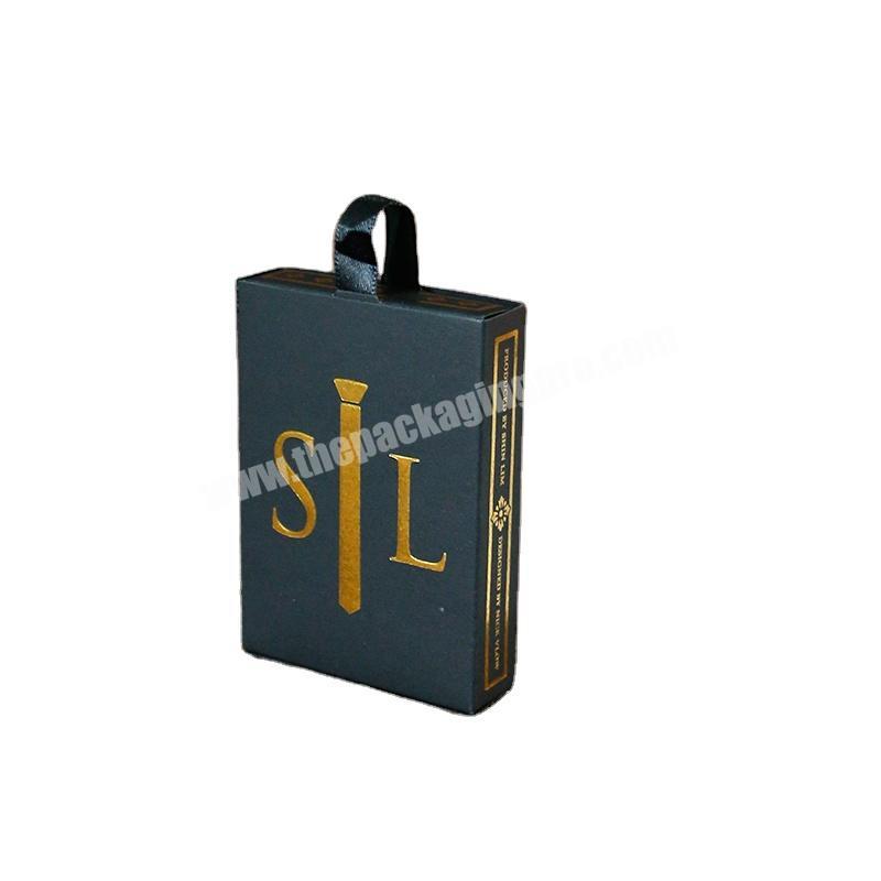 Custom high quality hot stamping paper black box with logo print