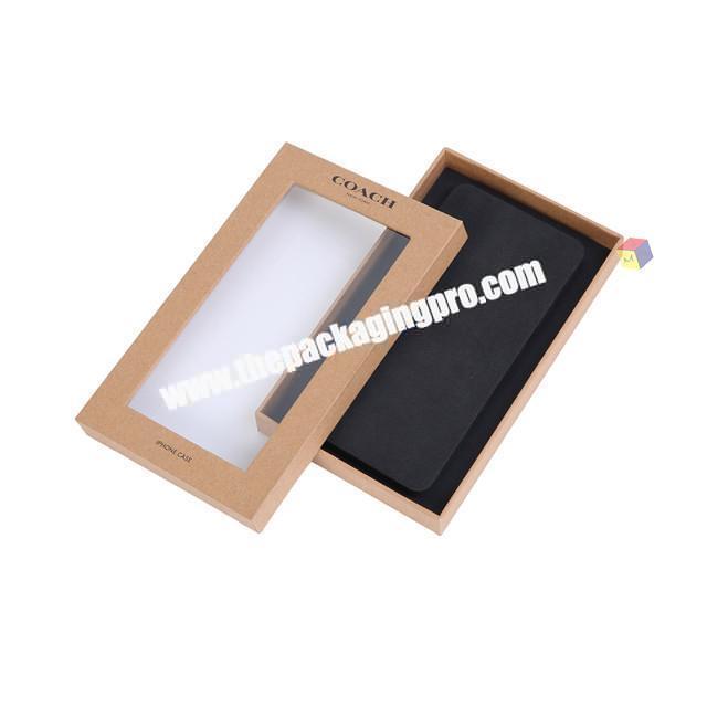 custom high quality kraft mobile phone case packaging box