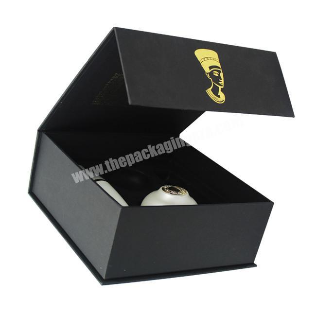 Custom High Quality Magnet Black Cosmetic Folding Paper Box, Printing Luxury Magnetic Gift Box With Magnet Closure