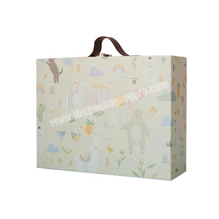 Custom High Quality Paper Cardboard Suitcase Storage Boxes For Children Clothing Toy Books Gift Packaging