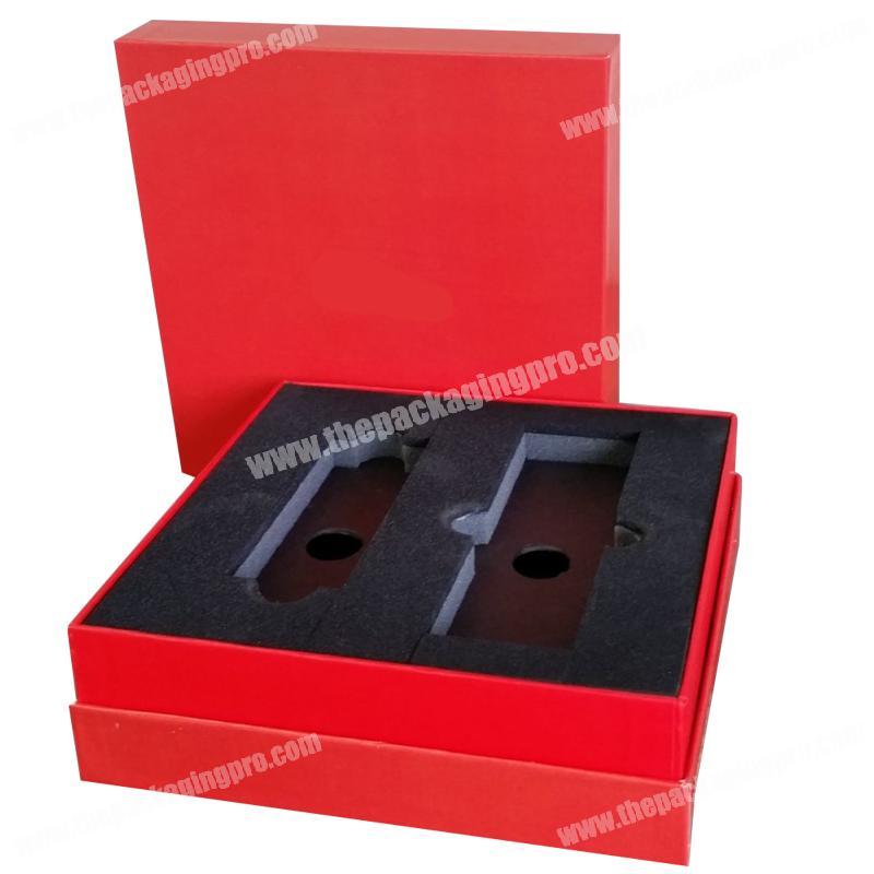 Custom High Quality Rigid Cardboard Premium Fancy Paper Lid And Base Packaging Gift Box with Sponge