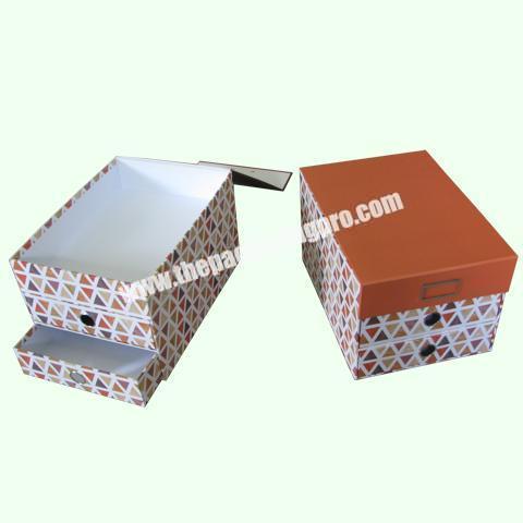 Custom High Quality Sliding Art Paper Cardboard Storage Packaging Organizer Gift Box In Layers With Drawers