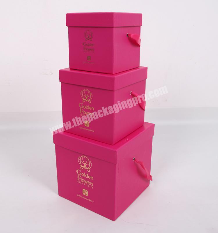 Wholesale Custom High Quality Square Elegant Wrapping Box With Ribbon Handle