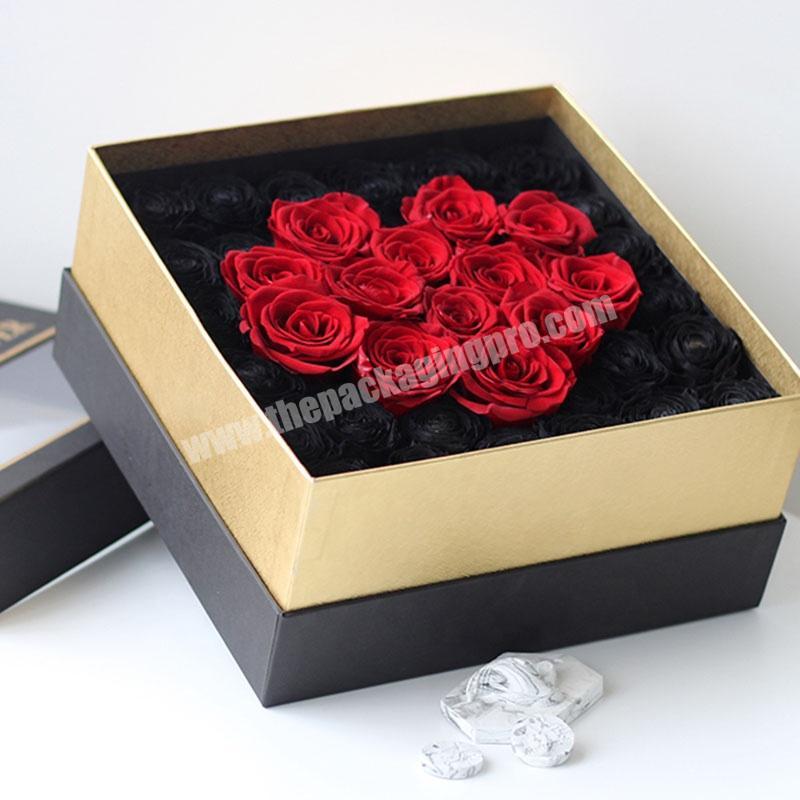 Custom Highly Quality Luxury Square Cardboard Flower Packing Box For Preserved Flowers