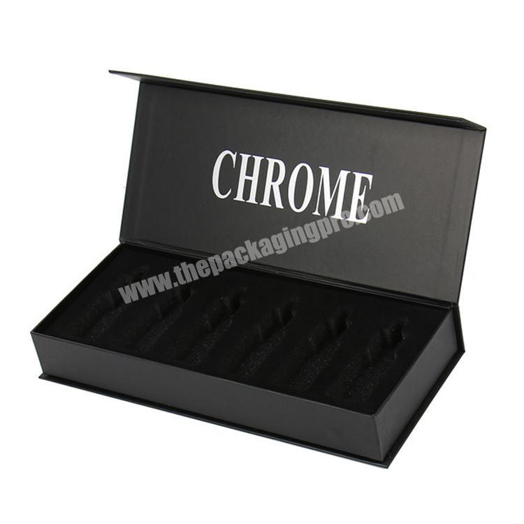 custom hinged lid magnet black nail polish gift box