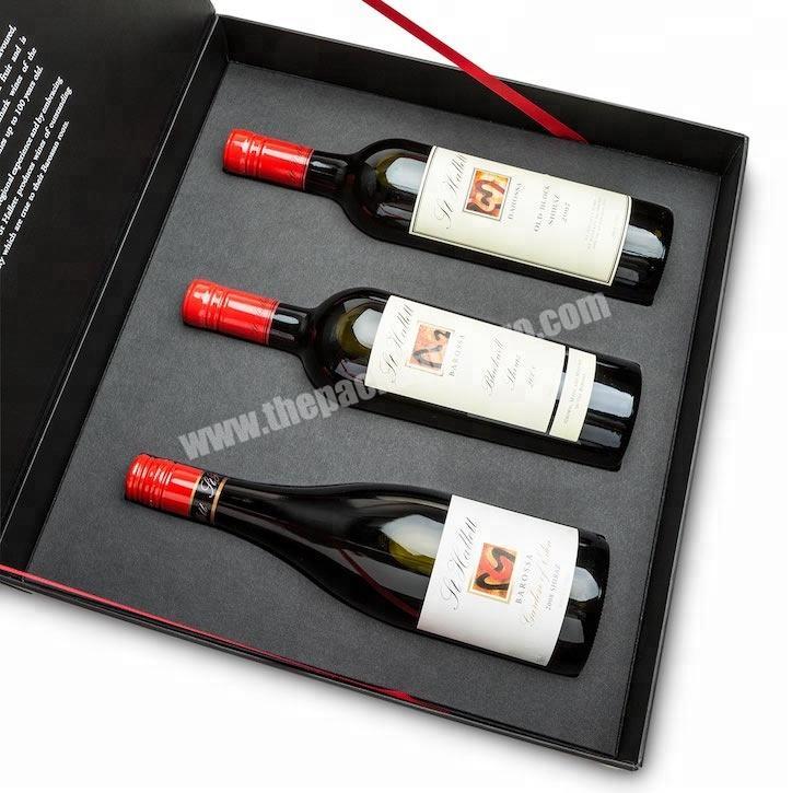 Custom Hot Sale Upscale Packaging Cardboard Red Wine Bottle Gift Box