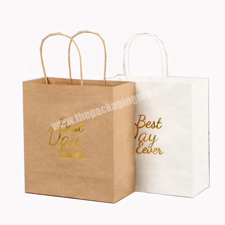 Custom Hot Stamping Luxury Printed Gift Kraft Shopping Paper Bag With Logo