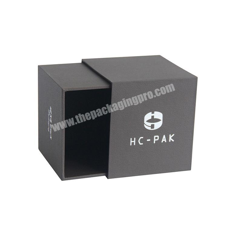 Custom hot stamping mini black drawer slide jewelry box
