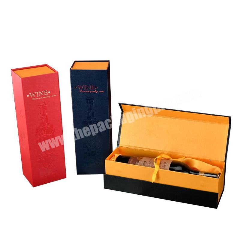 custom Hot stamping  wine paper box hardcover  wine  bottle gift box
