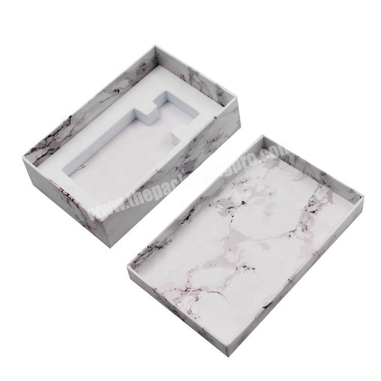 Custom ink luxury marble beauty package paper box with foam insert
