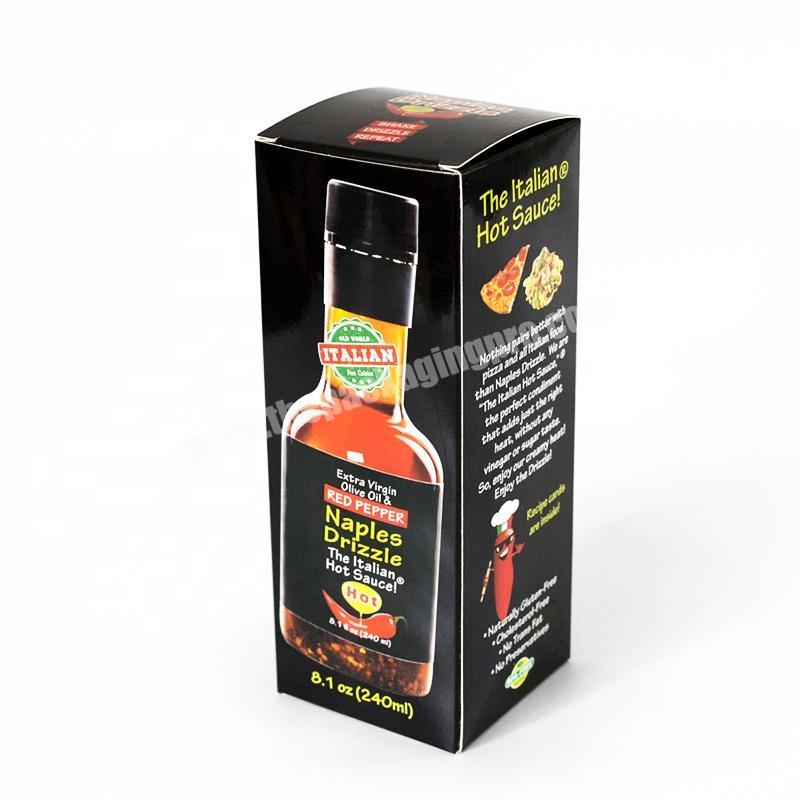 Custom Italian tomato red pepper hot sauce bottle packaging box