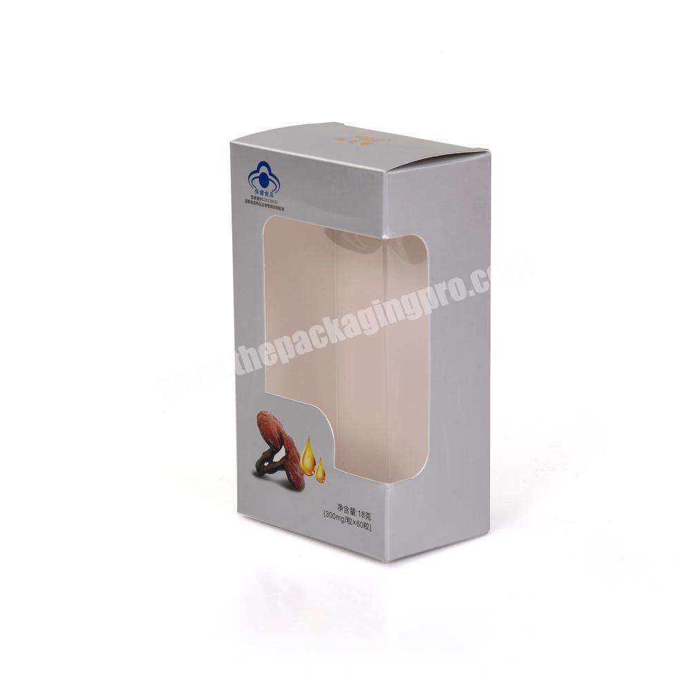 Custom ivory board paper box packaging of health care products packaging box with window
