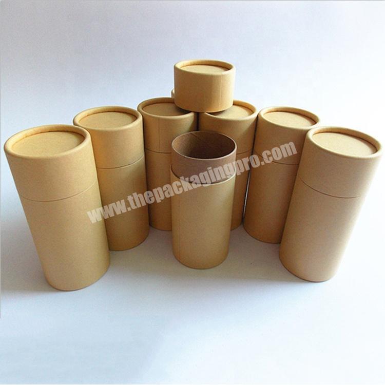 Custom kraft brown round cylinder small gift box recycle craft paper tube