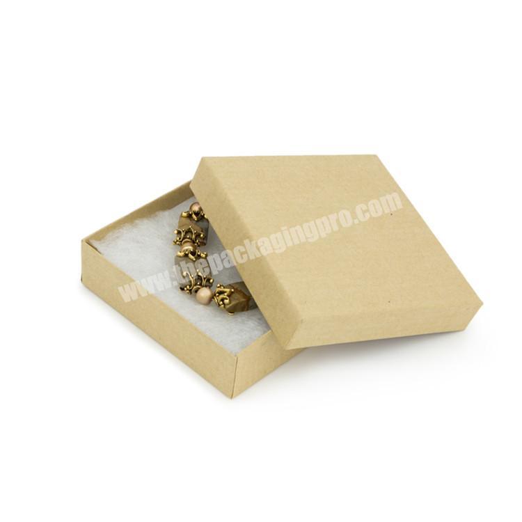 Custom kraft color high quality lid and bed necklace packaging boxes gift paper box