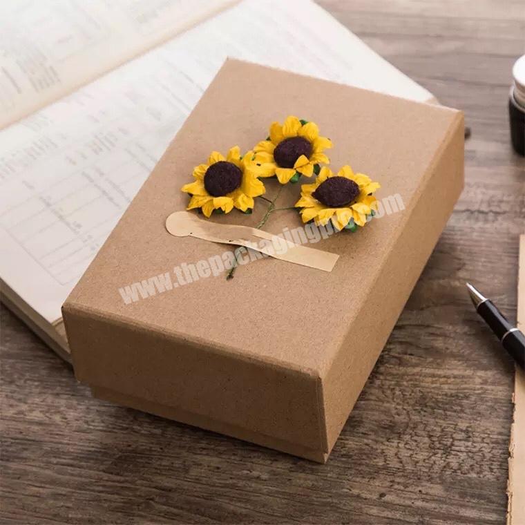 custom kraft paper candle paper box with lid and base paper gift box for candle packaging box