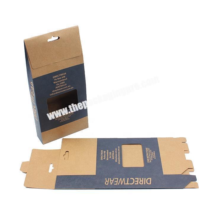Custom kraft paper candy packaging box with handle and pvc window