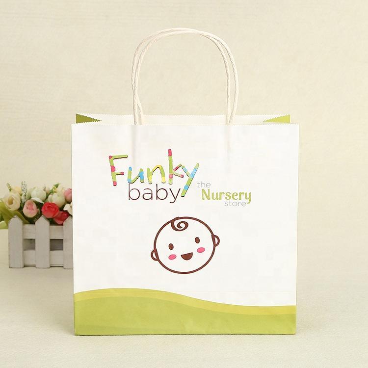 custom kraft paper gift shopping bag with logos