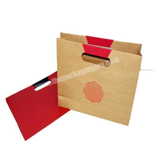 Custom Kraft Paper Handle Shopping Bag With Logo Printed