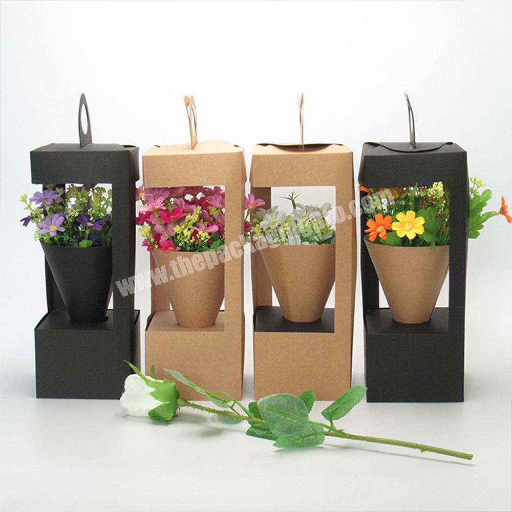 Custom kraft round flower paper box packaging