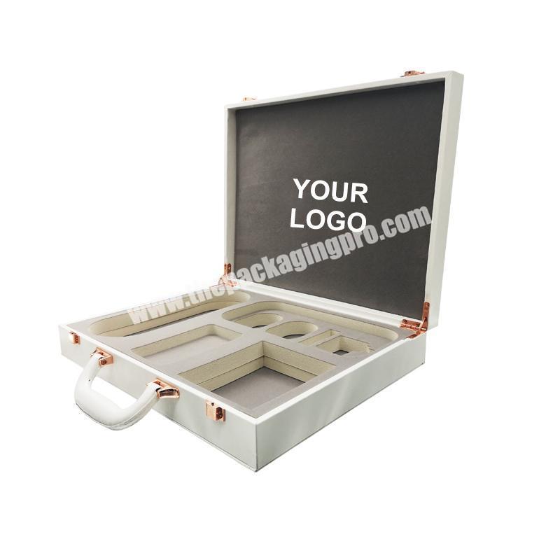 custom large makeup beauty storage gift box cosmetic packaging boxes with handle