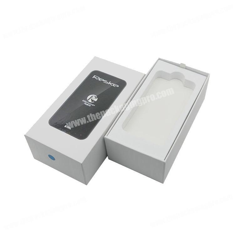 Custom lid and base cardboard mobile cell phone packaging box with foam insert for iphone