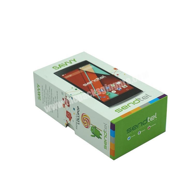Custom lid and base cardboard mobile cell phone packaging box with foam insert