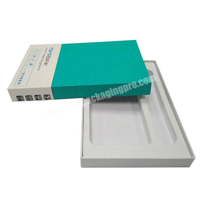 custom lid and base packaging box consumer electronics power banks paper boxes