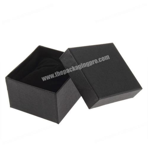 Custom lid base deep black printing paper watch packaging box and