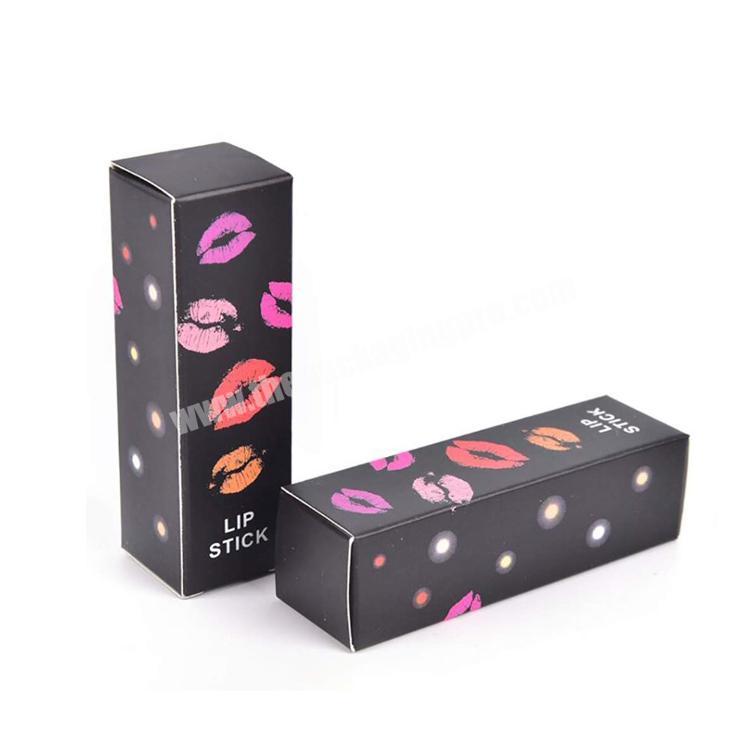 custom Lipstick Boxes Packaging Wrapping Box Foldable Lip Sample Packaging Boxes Lip Balm Lipstick Favor Gift Box Black